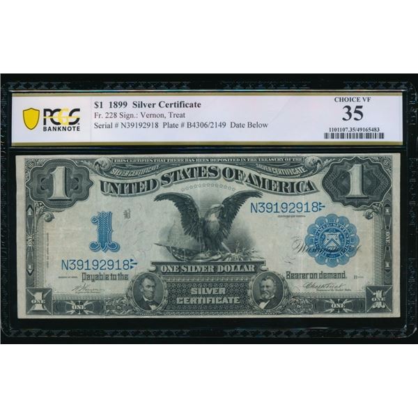 1899 $1 Black Eagle Silver Certificate PCGS 35