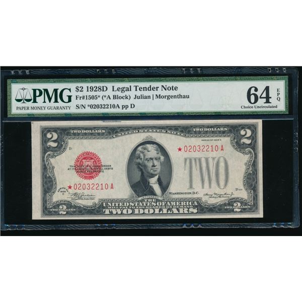 1928D $2 STAR Legal Tender Note PMG 64EPQ