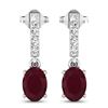 Image 1 : 14KT White Gold 1.7ctw Ruby and Diamond Earrings