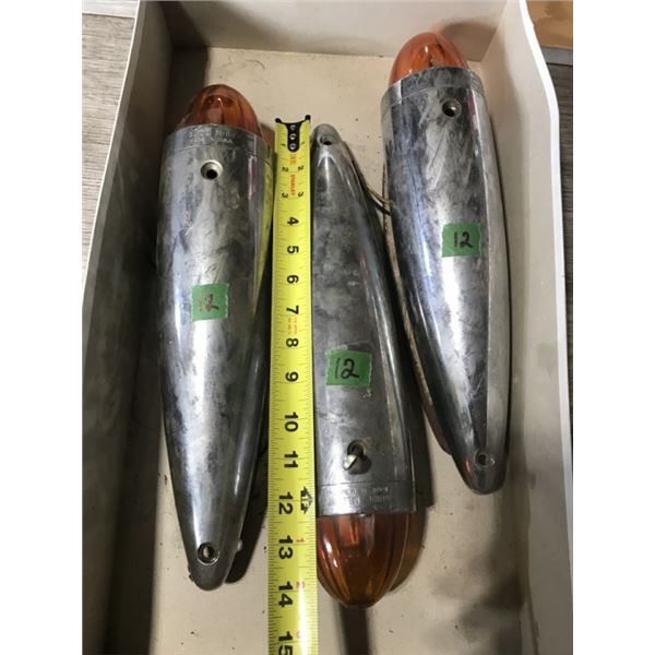 3 large heavy amber lights