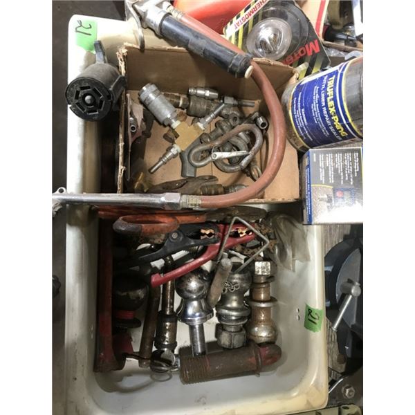 Bin with hitch balls, air line couplers Digital