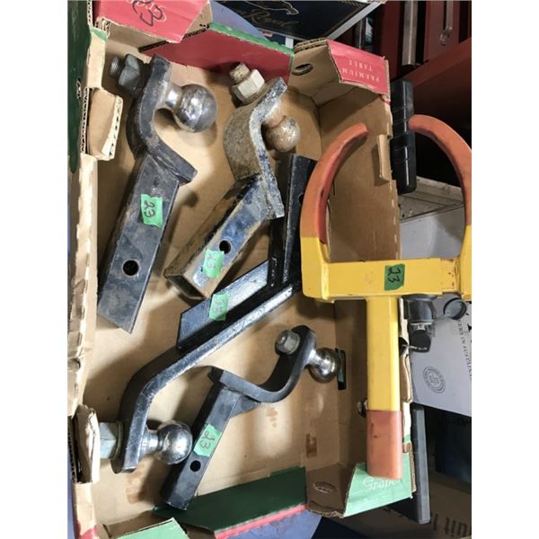 4 Various Hitch Receivers + Wheel Lock