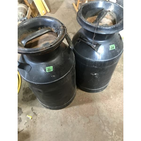 2- 8gal Milk Cans with lids