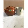 Image 1 : #3 Bean Pot w/lid & Small crock