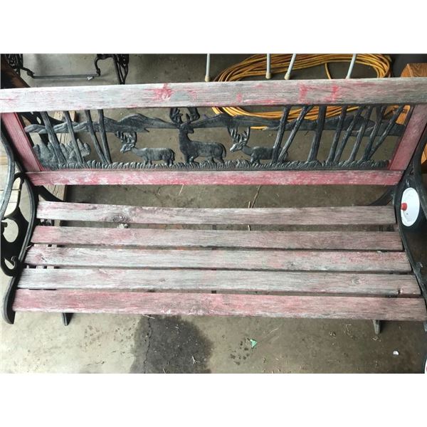 Vintage cast iron deer theme bench
