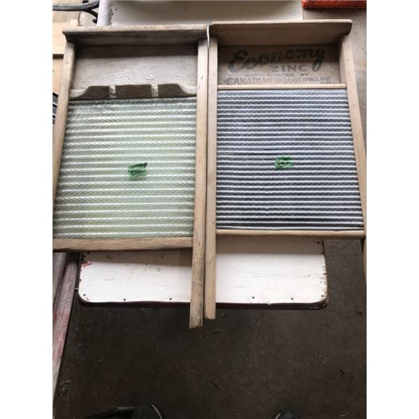 2 wash boards metal & glass
