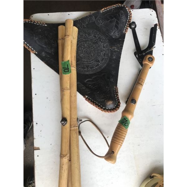 3-leg stool & skeet thrower