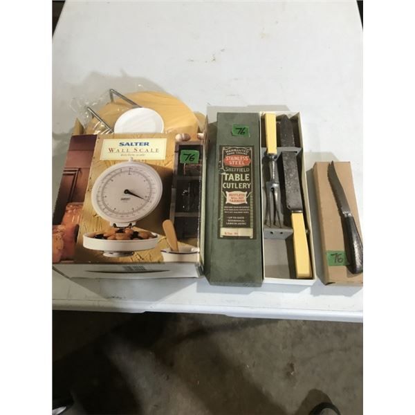 Cutlery Set, 6 knives and kitchen scale - new