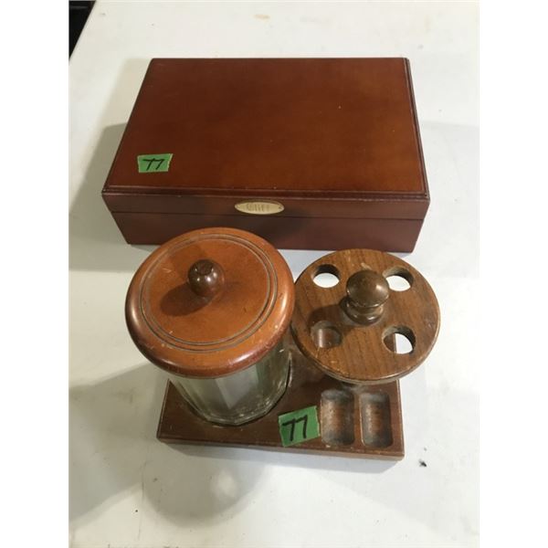 Pipe stand/humidor and cigar humidor w/          a