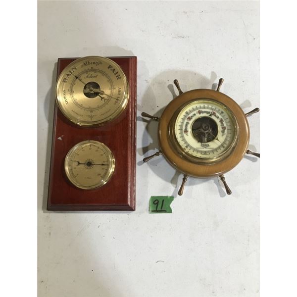 2 Vintage Barometers