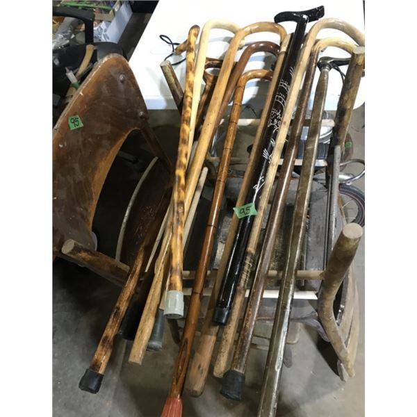 2-Solid Wood chairs (need seats) + 11 vintage