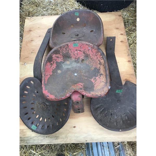 4 antique metal seats