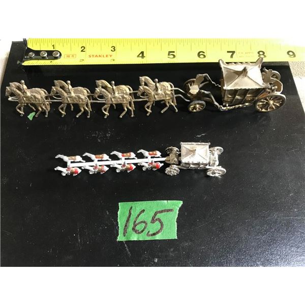2 Very Unique Carriage + horse toys 1-8" 1-4.5"
