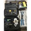 Image 1 : Laser level, rivet gun, small socket set & rope