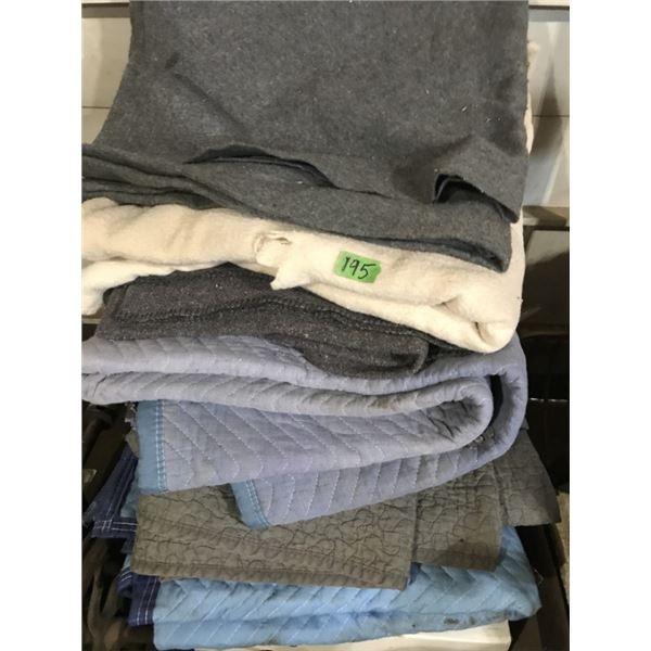 3 shipping blankets & 3 other blankets in tub