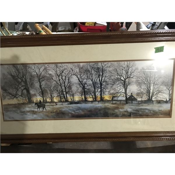 Large picture 42"x21", beautiful frame + matting