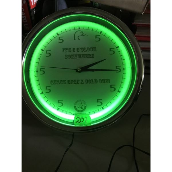 Ducks Unlimited Neon Clock