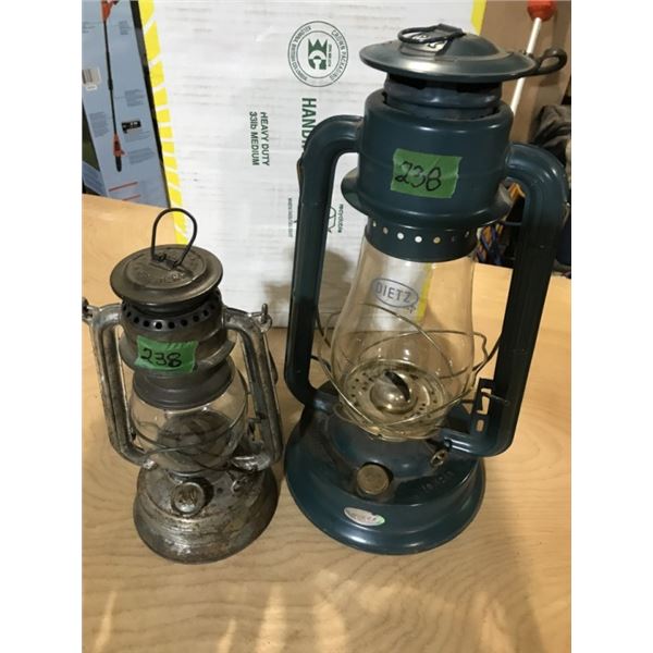 2-Vintage Barn lanterns Feuerhand German + Dietz