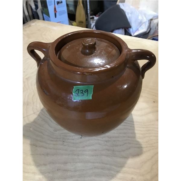 Vintage Large #4 Bean Crock + Lid