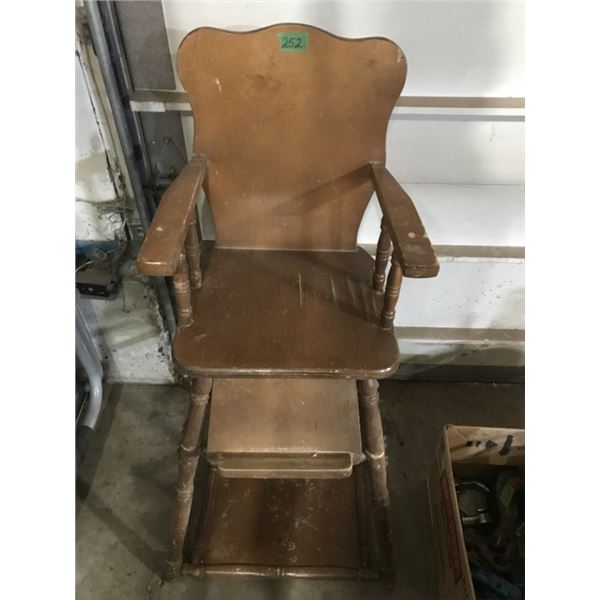Vintage wood high chair