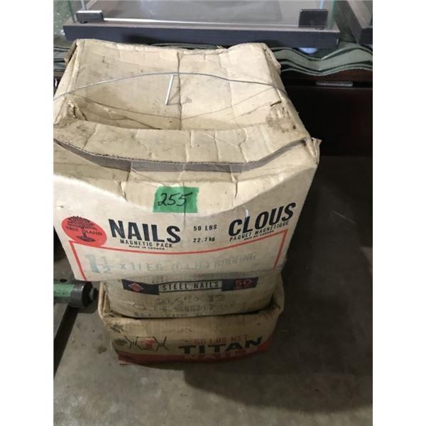 3 boxes nails 2-roofing + 1 siding full boxes