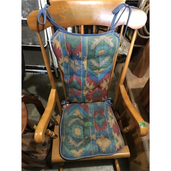 Solid Wood Rocking Chair with cushion