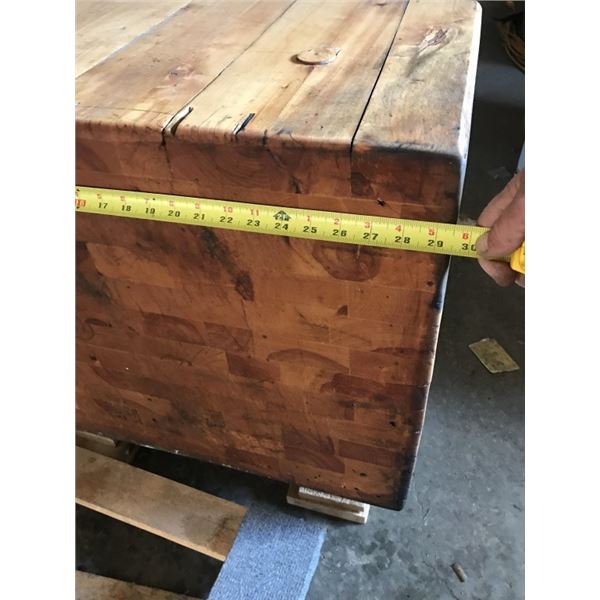 Vintage Butcher Block Table on castors