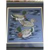 Image 1 : 1 Framed, Ducks Needlepoint and 2 Framed Prints