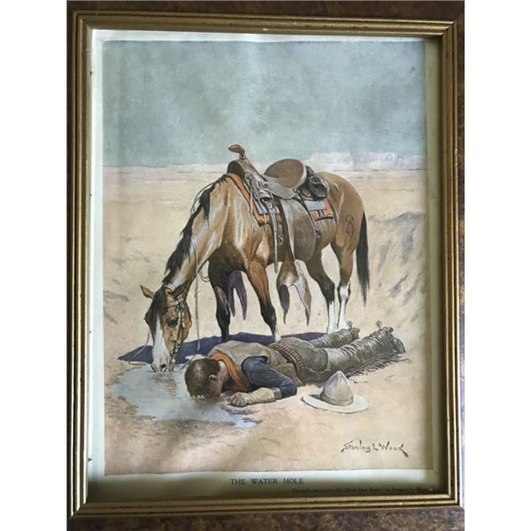 Framed, Signed Print "The Water Hole"