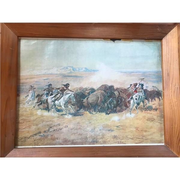 Framed, Signed Print by Charles Russel