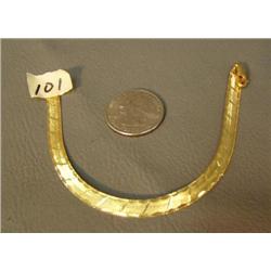 Hallmarked Italy 14K total weight .2 oz, 6.5" fine gold bracelet (241)