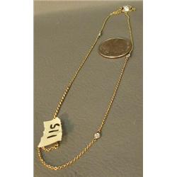 19" gold necklace with 5 diamonds (241)