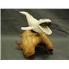 Image 1 : Incredible 12" white ivory whale, most impressive whale we've seen, tail made in 3 sections, mounted