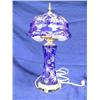 Image 1 : 18" cut to clear cobalt crystal lamp with brass base Dhesoleu Bry Pec (3)