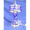 Image 2 : 18" cut to clear cobalt crystal lamp with brass base Dhesoleu Bry Pec (3)