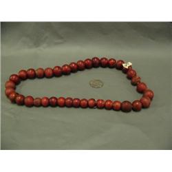 24" strand of red trade beads - large (3)