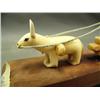 Image 2 : Walrus ivory, Eskimo made, man in wagon being pulled by a animal, very important, early, rare carvin