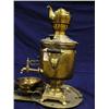 Image 4 : Samovar with tray, tea pot, chimney and dip pan 20" tall, (3)