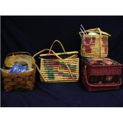 Four sewing baskets and contents (241)