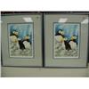 Image 1 : Two double matted and framed prints of puffins by J Cote Seuter  one is 320/850 and 319/850 frame is