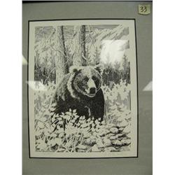 Alaskan Brown bear, matted and framed 781/ 985 J Cote Sueter (241)