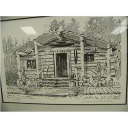 436/1025 Matted and Framed Tattlin Trading Company J. Cote Sueter Frame: 9.5 x 12 (241)