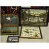 Image 1 : Lot of 5 Antique pictures in antique frames, one original "Winter in Mt. McKinley," L. Anderson 1943