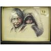 Image 3 : Lot of 2 Doug Lindstrom prints 13.5 x 7.5 framed gold miner and dog, signed and the other is Eskimo 
