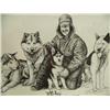 Image 2 : Iditarod print 538/950 matted and framed, signed by Jeff King, 1 oz silver medallion Artist: D. Jane
