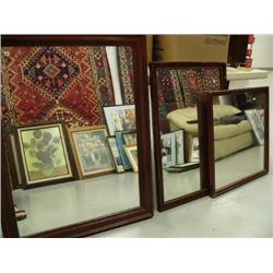 Lot of 3 wood framed mirrors