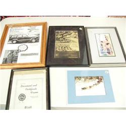 lot of 5 pcs assorted flat art, "Join the March to Old Age" advertisement for Social Security; Photo