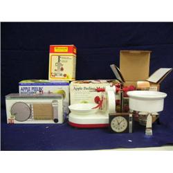 Lot of new kitchen items, cheese machine, apple peeling machine, etc. (241)