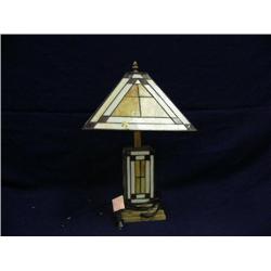 Leaded glass lamp, Frank Lloyd Wright style (241)