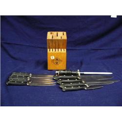 Set of Breckenridge knives in woodblock (241)
